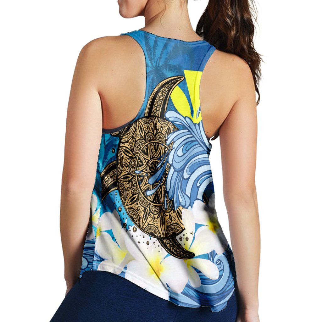 Hawaii Sea Turtle Plumeria Coconut Tree Racerback Tank - AH - Polynesian Pride