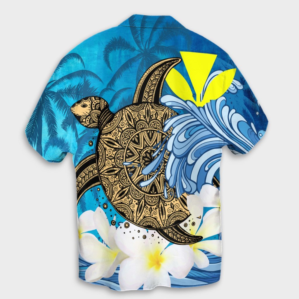 Hawaii Sea Turtle Plumeria Coconut Tree Hawaiian Shirt - AH - Polynesian Pride