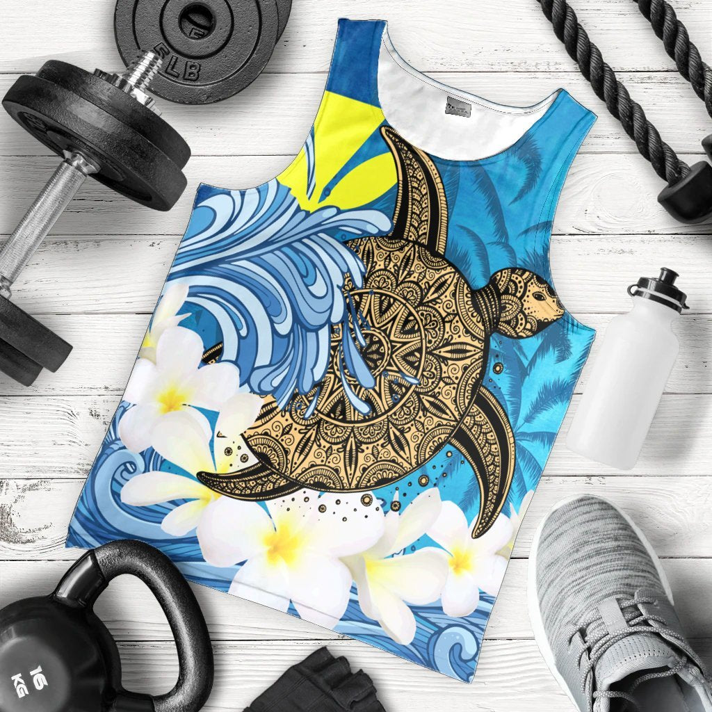 Hawaii Sea Turtle Plumeria Coconut Tree Tank Top - AH - Polynesian Pride