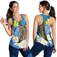 Hawaii Sea Turtle Plumeria Coconut Tree Racerback Tank - AH Black - Polynesian Pride