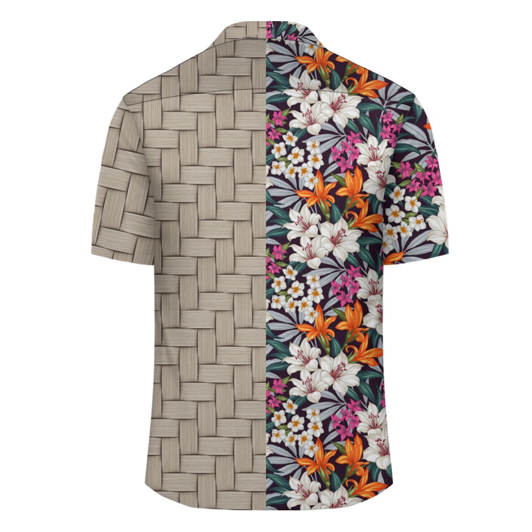 Hawaii Seamless Exotic Pattern With Tropical Leaves Flowers Lauhala Moiety Hawaiian Shirt - Polynesian Pride