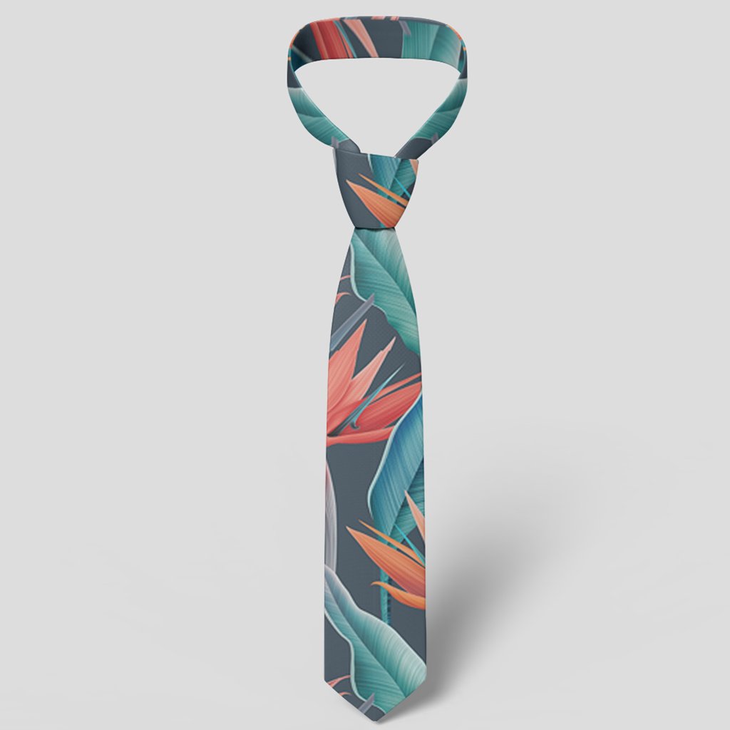 Hawaii Seamless Tropical Flower Hawaiian Summer Necktie - Polynesian Pride