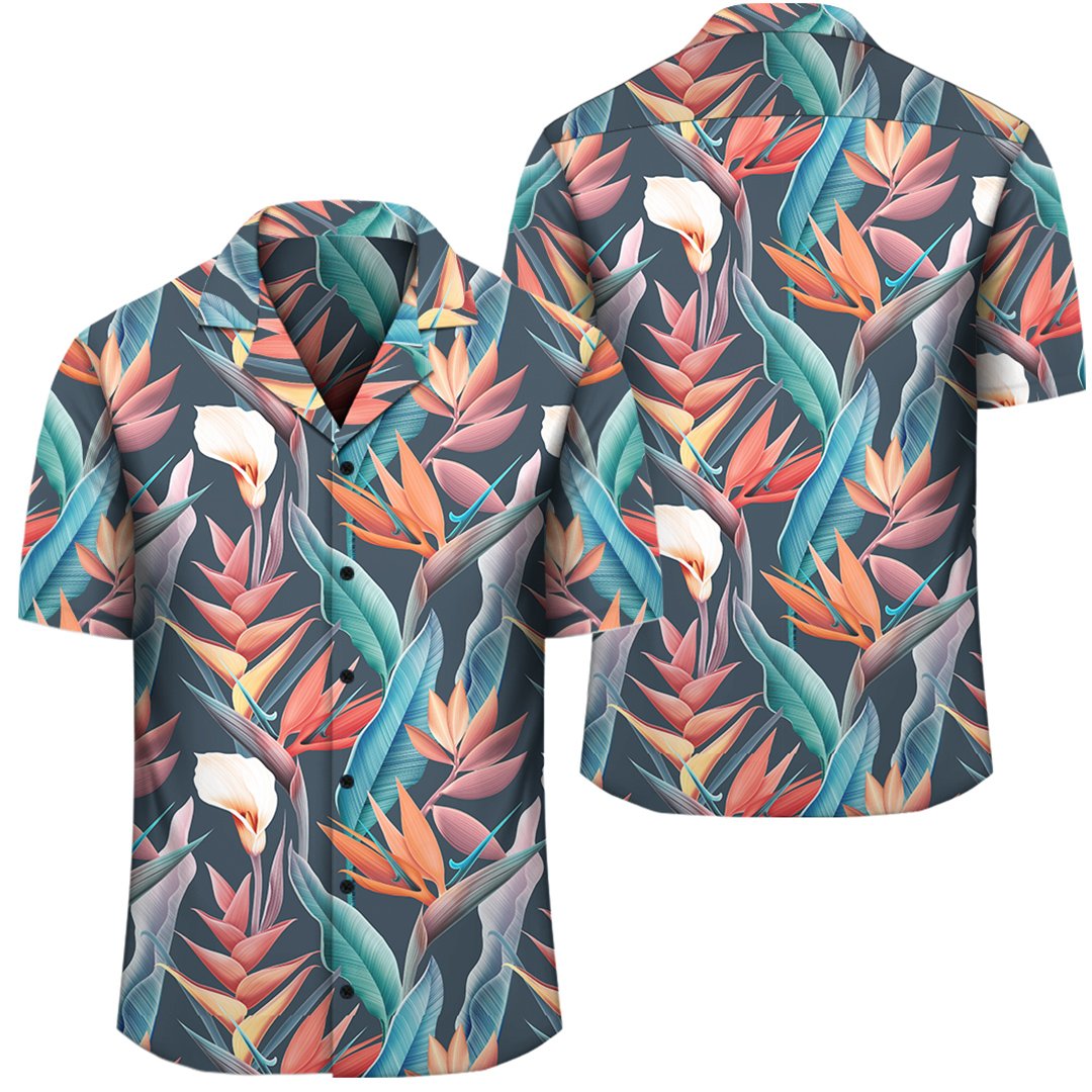 Hawaii Seamless Tropical Flower Hawaiian Summer Hawaiian Shirt Unisex Black - Polynesian Pride