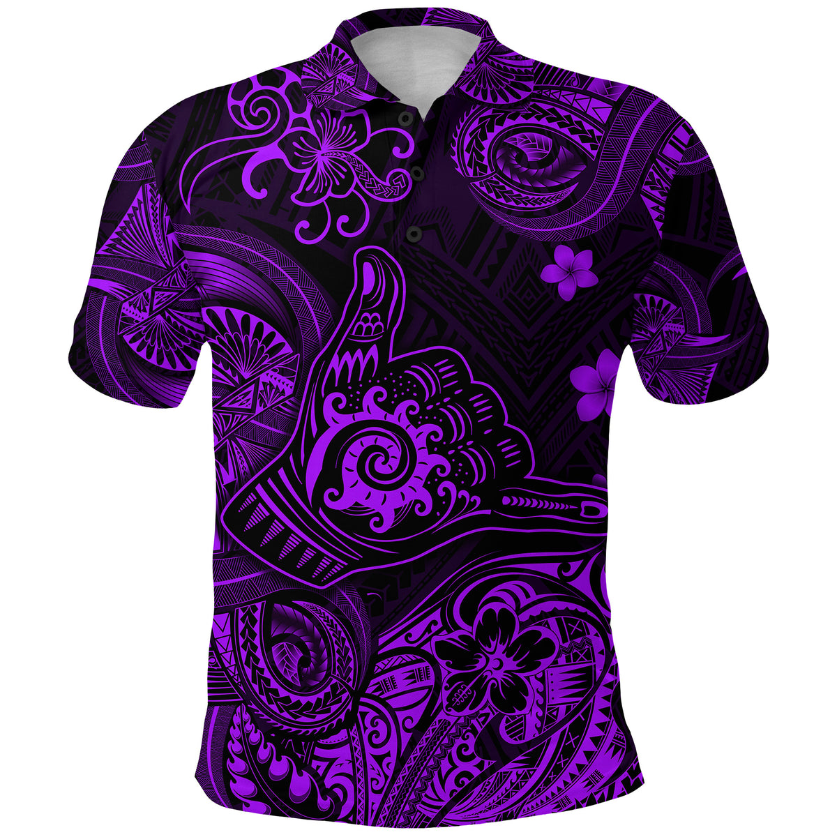 Hawaii Shaka Polynesian Polo Shirt Unique Style Purple LT8 - Polynesian Pride