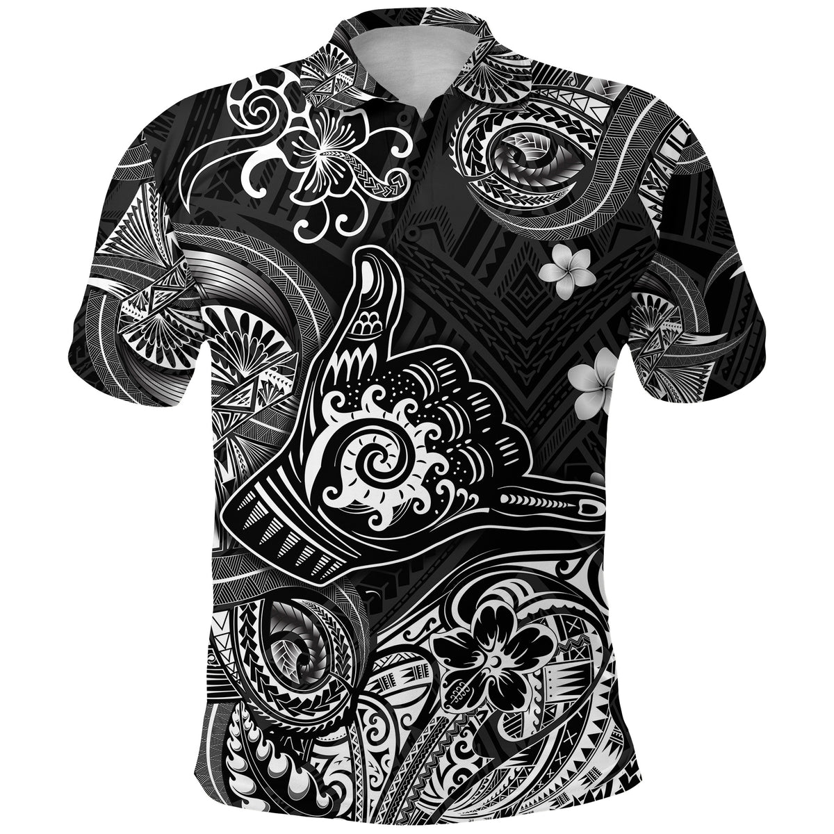 Custom Hawaii Shaka Polynesian Polo Shirt Unique Style Black LT8 - Polynesian Pride
