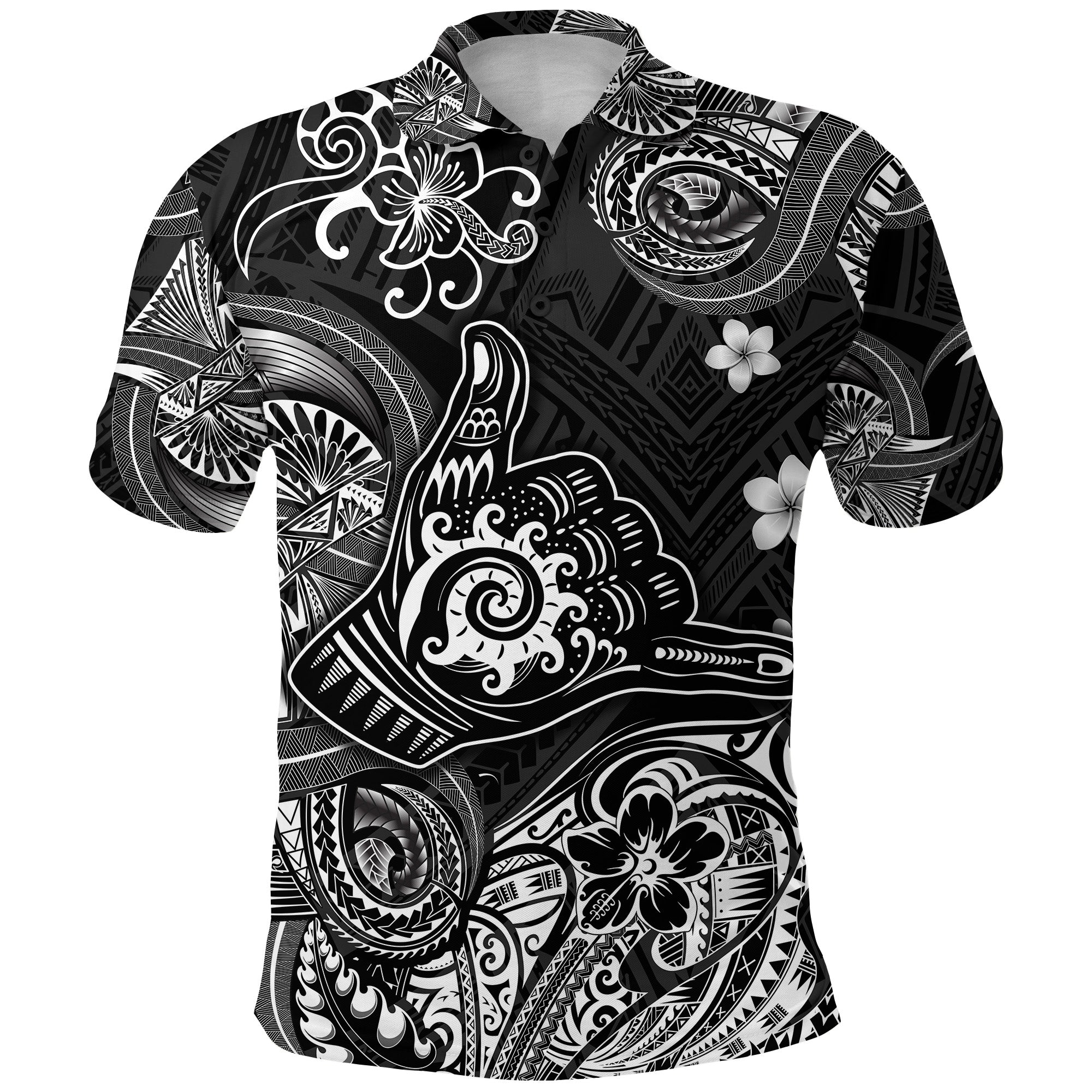 Custom Hawaii Shaka Polynesian Polo Shirt Unique Style Black LT8 - Polynesian Pride