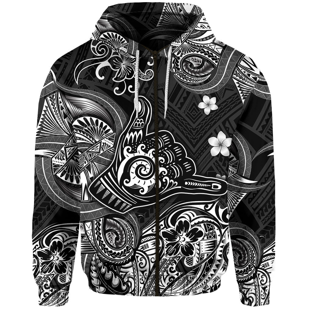 Hawaii Shaka Polynesian Zip Hoodie Unique Style Black LT8 - Polynesian Pride