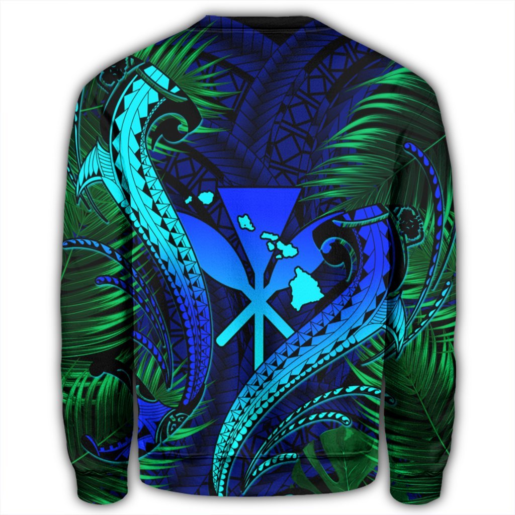 Hawaii Shark Polynesian Tropical Sweatshirt - Blue - AH - Polynesian Pride