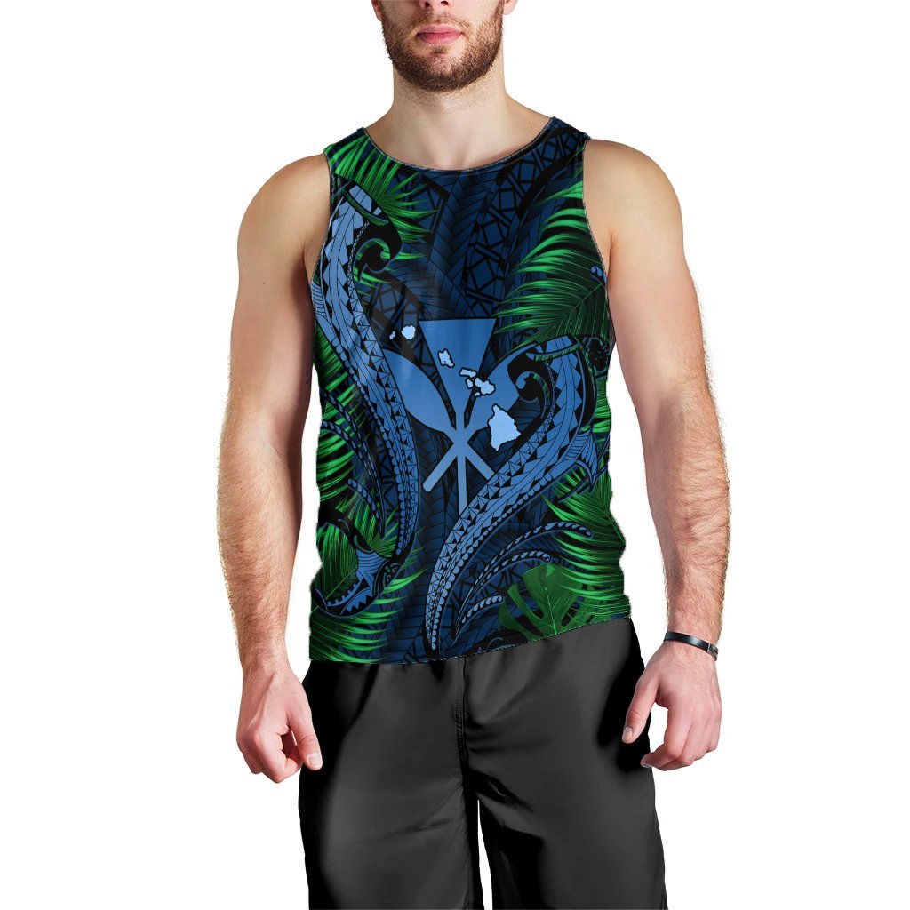 Hawaii Shark Polynesian Tropical Tank Top - Pastel - AH Black - Polynesian Pride