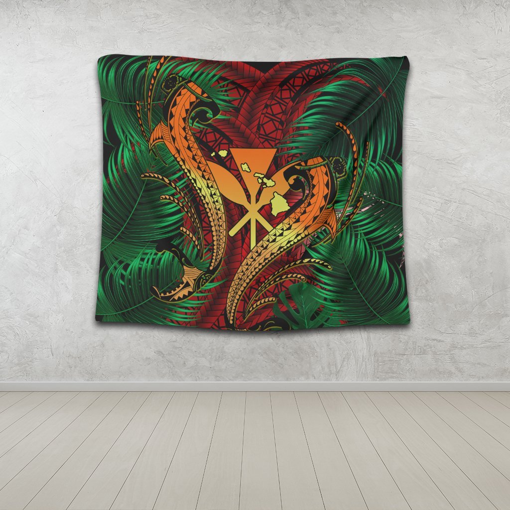 Hawaii Shark Polynesian Tropical Tapestry - Red - AH - Polynesian Pride