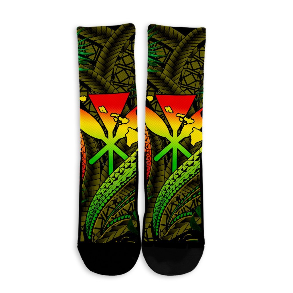 Hawaii Shark Polynesian Tropical Crew Socks - Reggae - AH - Polynesian Pride