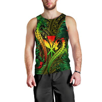Hawaii Shark Polynesian Tropical Tank Top - Reggae - AH Black - Polynesian Pride