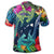 Hawaii Shark Tropical Color Polo Shirt - Polynesian Pride