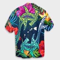 Hawaii Shark Tropical Color Hawaiian Shirt - AH - Polynesian Pride