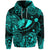 Custom Hawaii State Fish: Humuhumu Nukunuku Apuaa Polynesian Zip Hoodie Unique Style Turquoise LT8 - Polynesian Pride