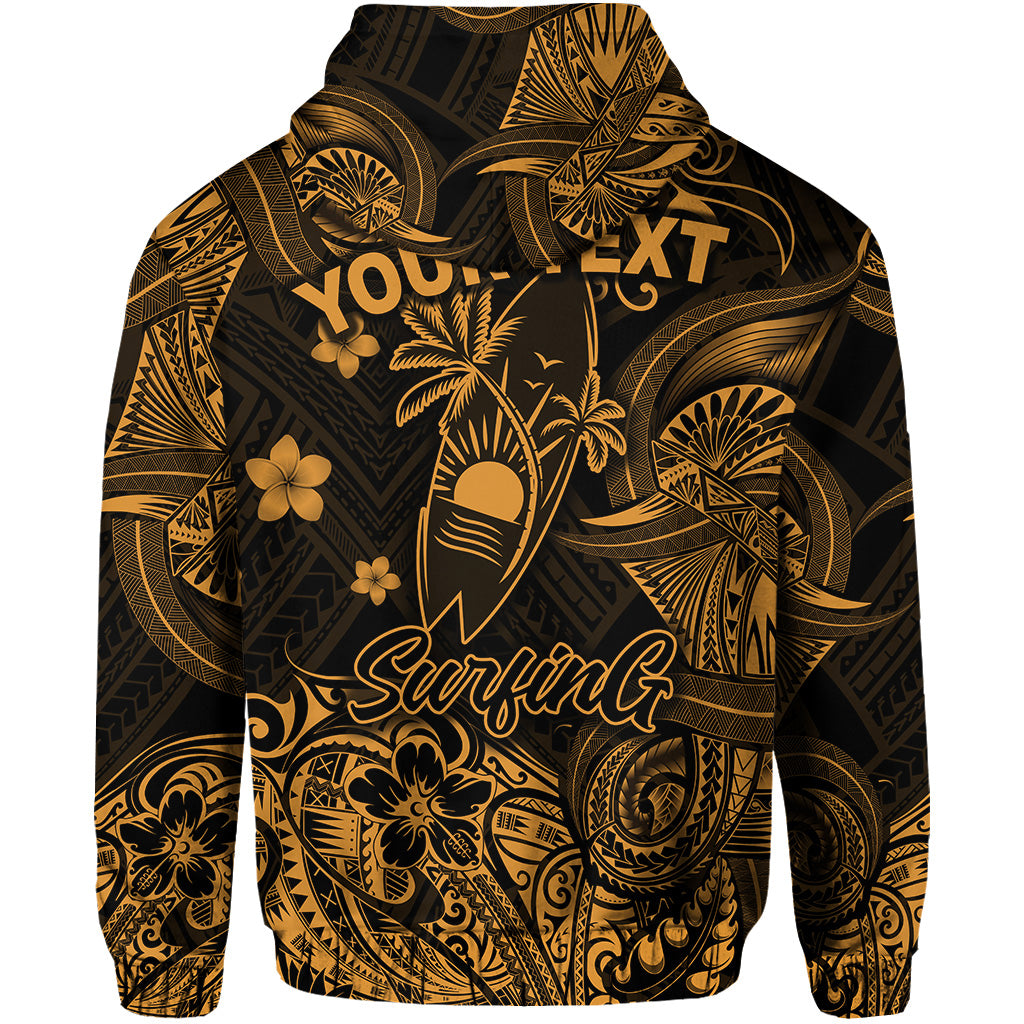 Custom Hawaii Surfing Polynesian Zip Hoodie Unique Style Gold LT8 - Polynesian Pride