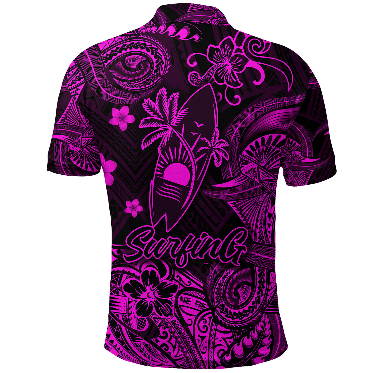 Hawaii Surfing Polynesian Polo Shirt Unique Style Pink LT8 - Polynesian Pride