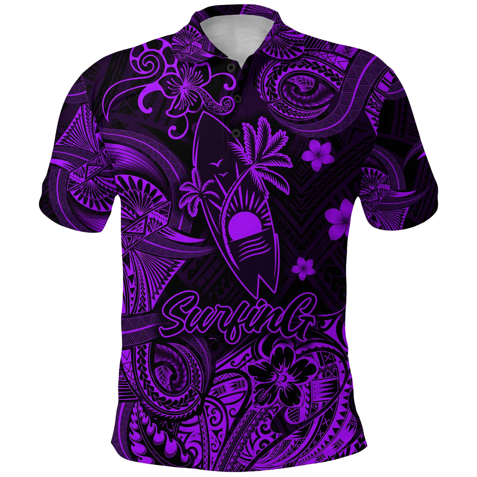 Hawaii Surfing Polynesian Polo Shirt Unique Style Purple LT8 - Polynesian Pride