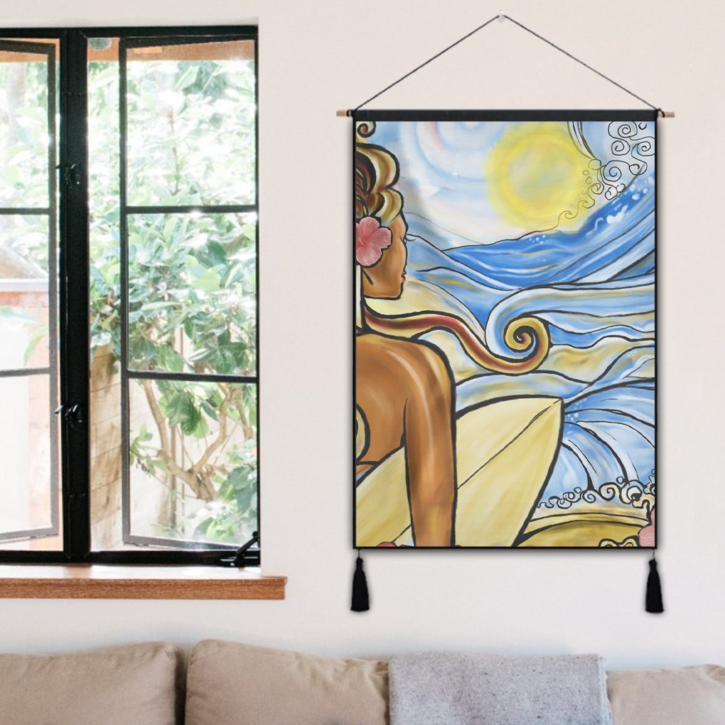 Hawaii The Girl Surfing Wave Hanging Poster - AH - Polynesian Pride
