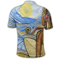 Hawaii The Girl Surfing Wave Polo Shirt - Polynesian Pride