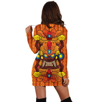 Hawaii Tiki Pattern Hoodie Dress - AH - Polynesian Pride