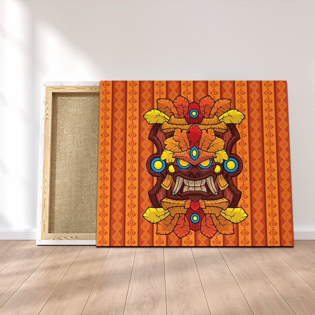 Hawaii Tiki Pattern Canvas - AH Canvas Poly-cotton - Polynesian Pride