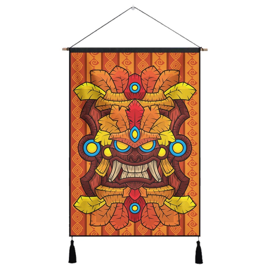 Hawaii Tiki Pattern Hanging Poster - AH Hanging Poster Cotton And Linen - Polynesian Pride