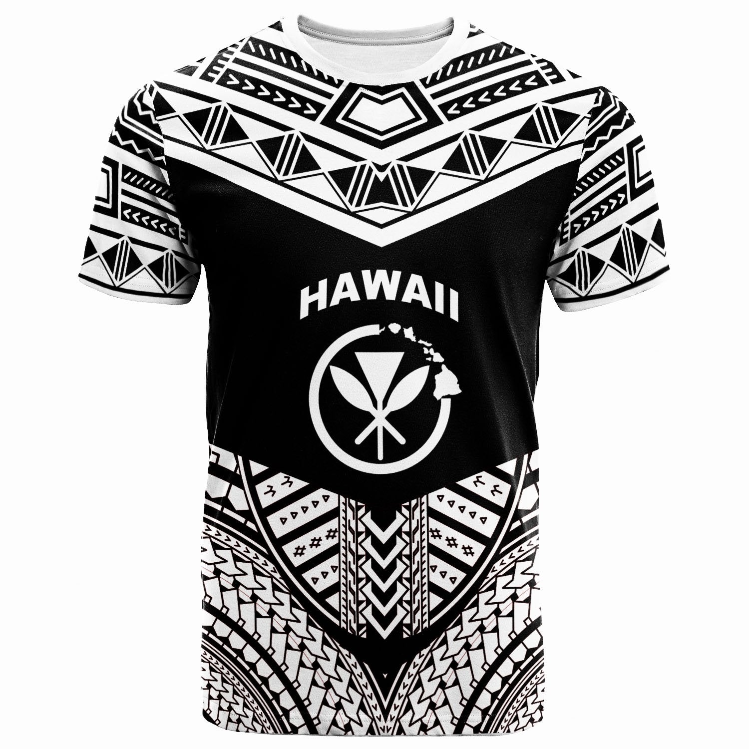 Hawaii T Shirt Tribal Pattern Cool Style White Color Unisex White - Polynesian Pride