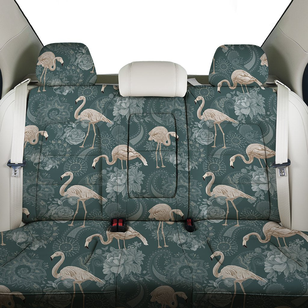 Hawaii Tropical Flamingos And Tropical Plants Back Seat Cover - Polynesian Pride