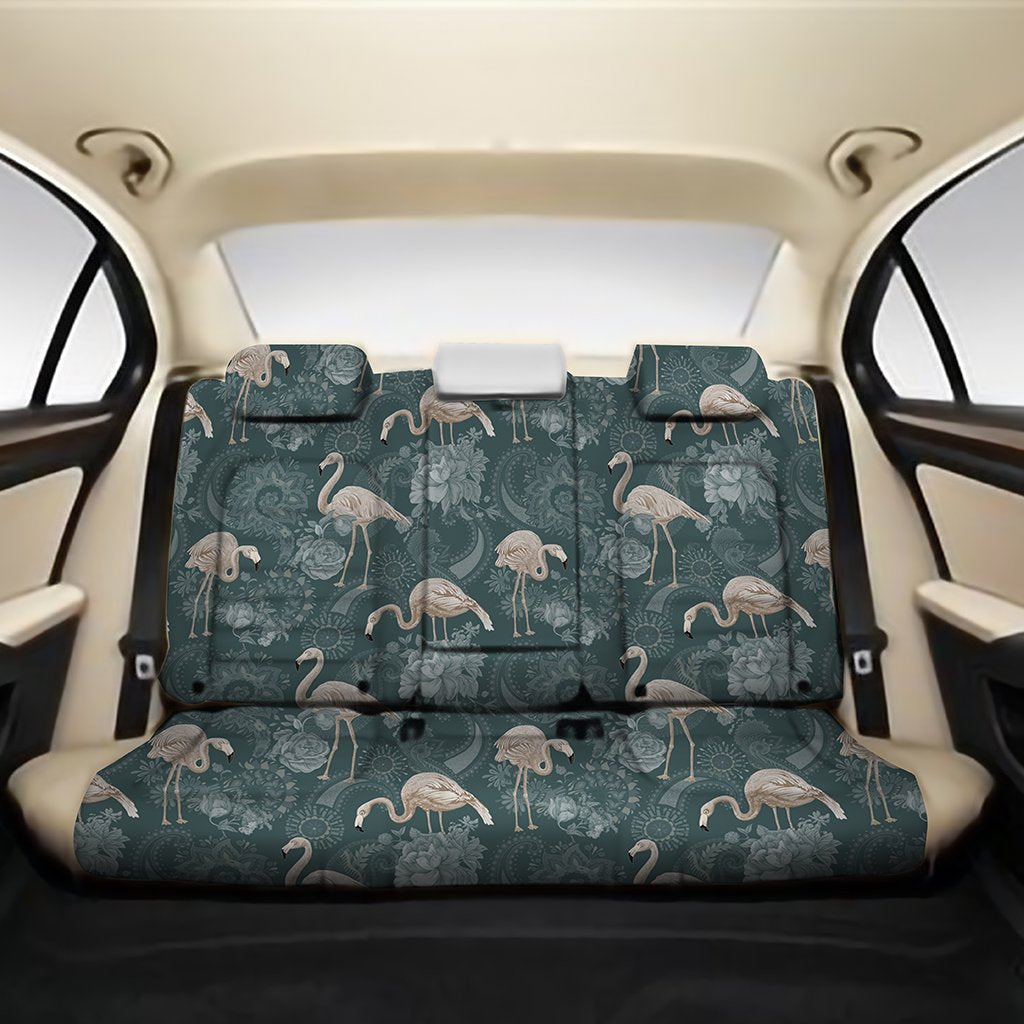 Hawaii Tropical Flamingos And Tropical Plants Back Seat Cover One Size Black Back Car Seat Covers - Polynesian Pride