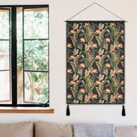 Hawaii Tropical Floral Vintage Strelitzia Flower Banana Leaves Hanging Poster - AH- Hanging Poster 50 x 75 cm Cotton And Linen - Polynesian Pride