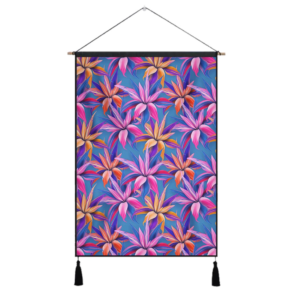 Hawaii Tropical Flowers Pink Hanging Poster - AH- Hanging Poster 43 x 65 cm Cotton And Linen - Polynesian Pride