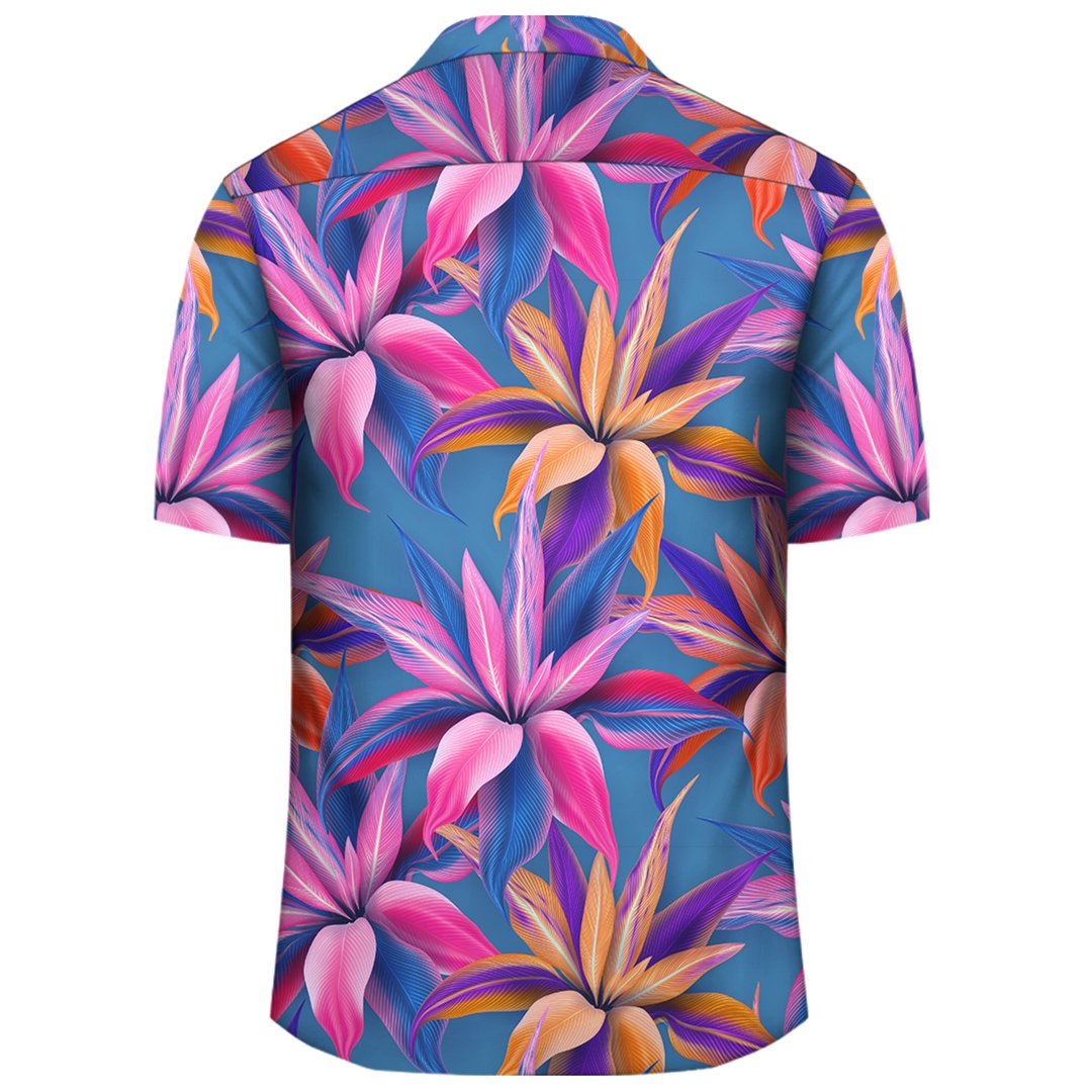 Hawaii Tropical Flowers Pink Hawaiian Shirt - Polynesian Pride