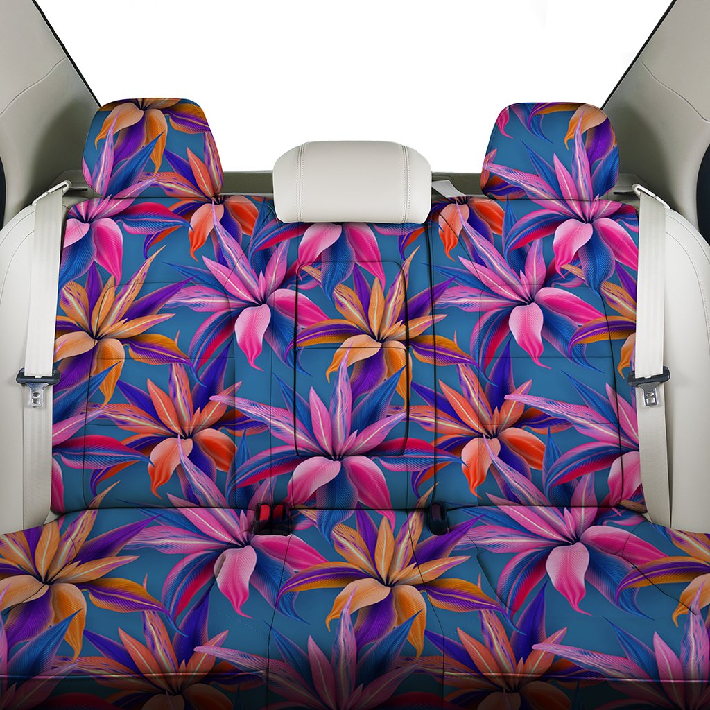 Hawaii Tropical Flowers Pink Back Seat Cover - Polynesian Pride