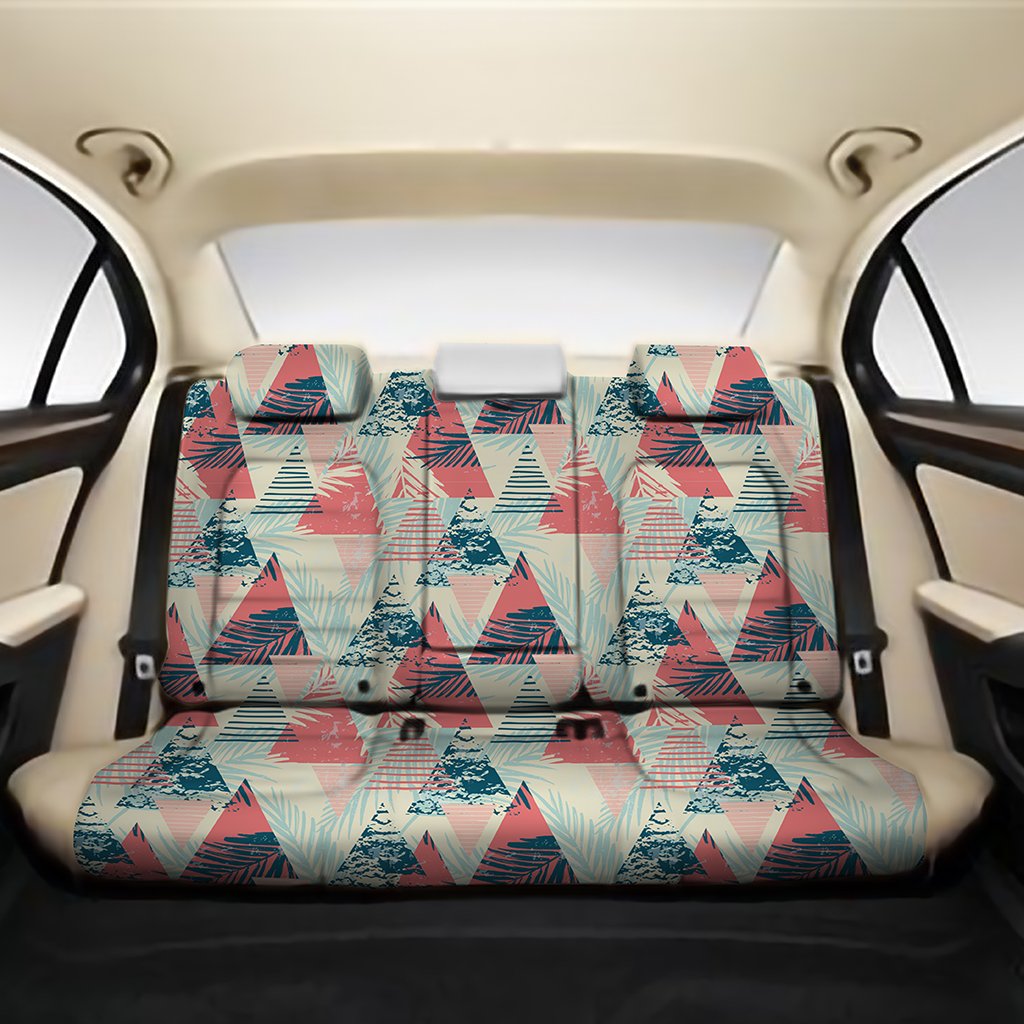 Hawaii Tropical Leaf Triangle Pattern Back Seat Cover One Size Black Back Car Seat Covers - Polynesian Pride