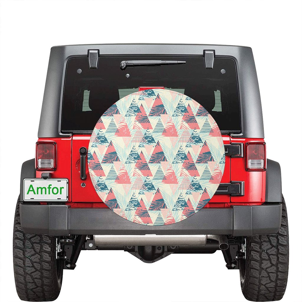 Hawaii Tropical Leaf Triangle Pattern Hawaii Spare Tire Cover - Polynesian Pride