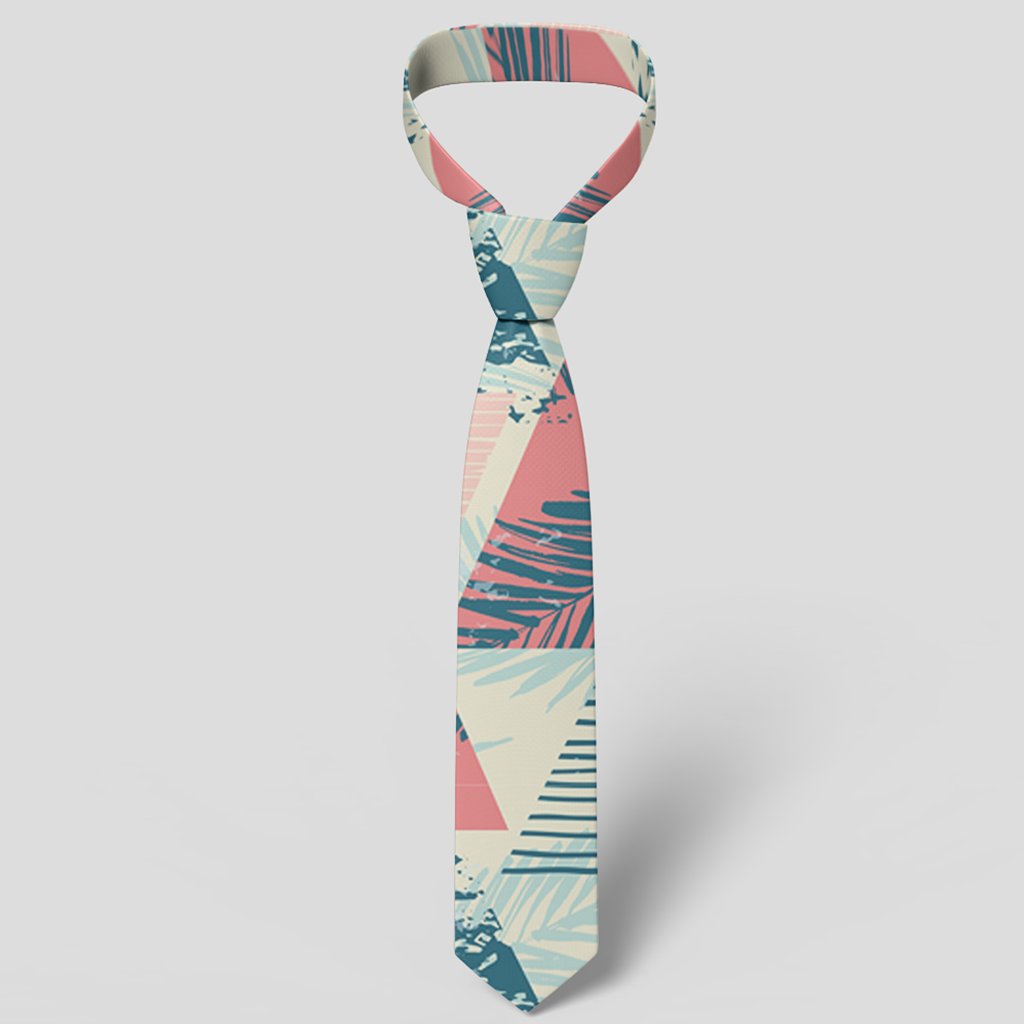 Hawaii Tropical Leaf Triangle Pattern Necktie - Polynesian Pride