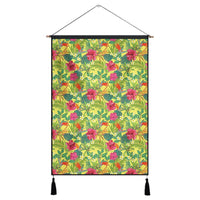 Hawaii Tropical Leaves And Flowers Hanging Poster - AH- Hanging Poster 43 x 65 cm Cotton And Linen - Polynesian Pride