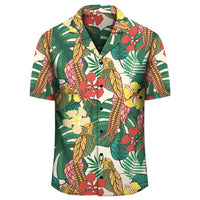 Hawaii Tropical Leaves Flowers And Birds Floral jungle Hawaiian Shirt - Polynesian Pride