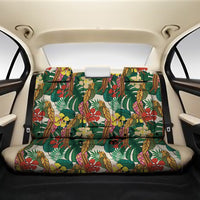 Hawaii Tropical Leaves Flowers And Birds Floral jungle Back Seat Cover One Size Black Back Car Seat Covers - Polynesian Pride