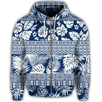 Hawaii Tropical Pattern Zip Hoodie - Polynesian Pride