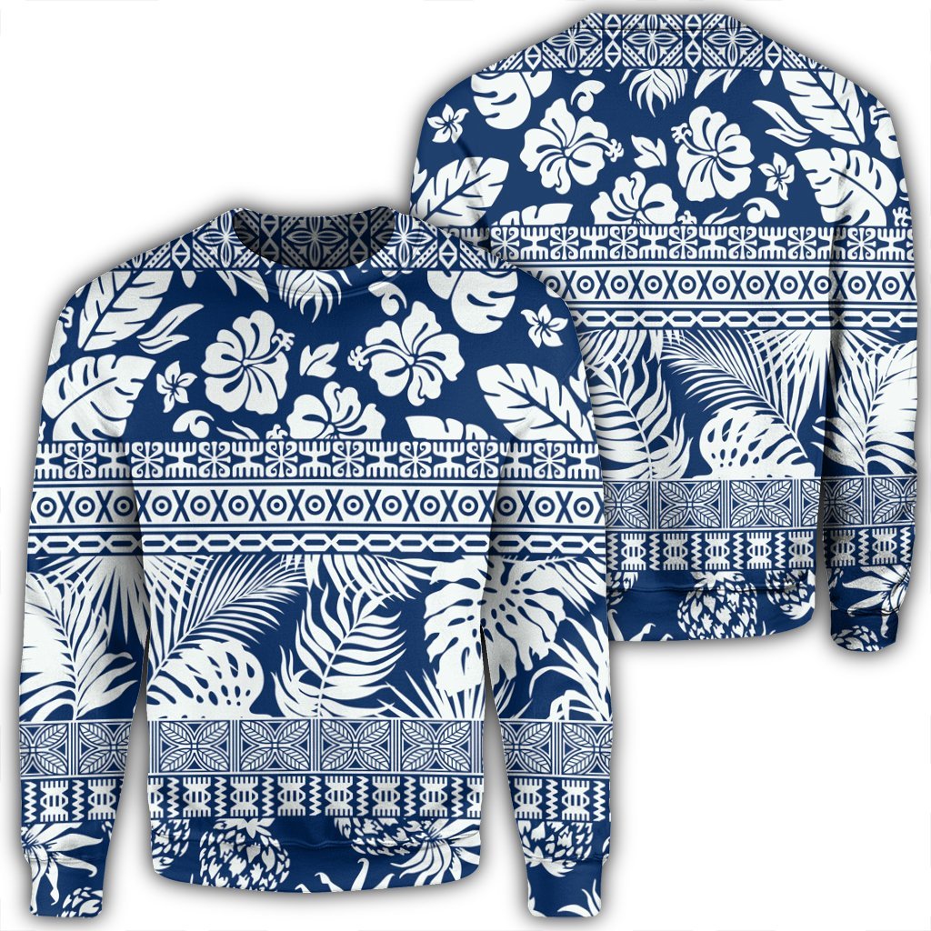 Hawaii Tropical Pattern Sweatshirt - AH Unisex Black - Polynesian Pride