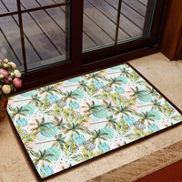 Hawaii Tropical Watercolor Palm Tree Leaf Hawaii Door Mat Door Mat Black - Polynesian Pride