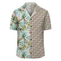 Hawaii Tropical Watercolor Palm Tree Leaf Lauhala Moiety Hawaiian Shirt - Polynesian Pride