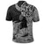 Hawaii Turtle Polo Shirt Polynesian Hibiscus Art Gray - Polynesian Pride