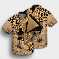 Hawaii Turtle Hawaiian Shirt Polynesian Hibiscus Art Ver 2.0 Gold - AH - Polynesian Pride