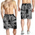 Hawaii Turtle Men's Shorts Polynesian Hibiscus Art Ver 2.0 Gray - AH - Polynesian Pride