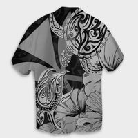 Hawaii Turtle Hawaiian Shirt Polynesian Hibiscus Art Ver 2.0 Gray - AH - Polynesian Pride