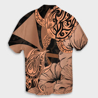 Hawaii Turtle Hawaiian Shirt Polynesian Hibiscus Art Ver 2.0 Orange - AH - Polynesian Pride
