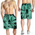 Hawaii Turtle Men's Shorts Polynesian Hibiscus Art Ver 2.0 Turquoise - AH - Polynesian Pride